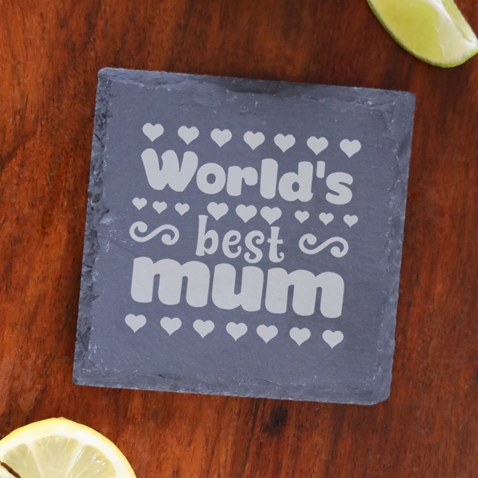 Worlds Best Mum Engraved Beer Glass and/or Coaster Set  - Always Looking Good - Square Coaster Only  