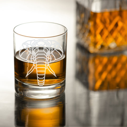 Elephant Engraved Whisky Glass  - Always Looking Good -   