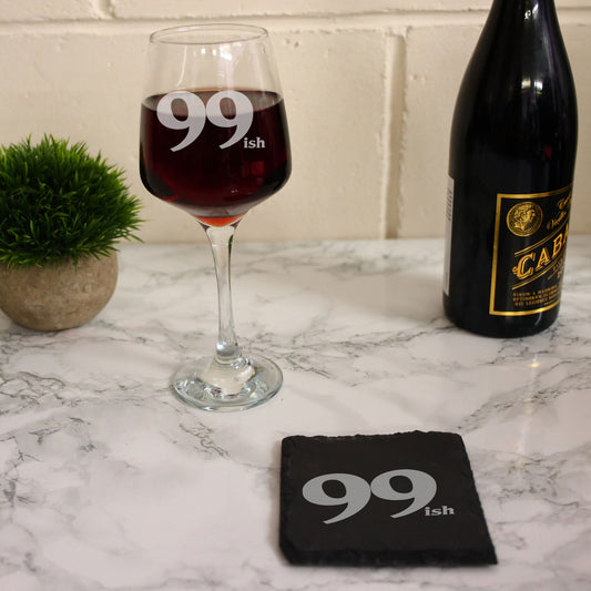 99ish Wine Glass and/or Coaster Set  - Always Looking Good -   
