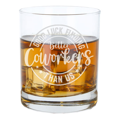 “Better Coworker” Engraved Whisky Glass & Coaster – Coworker Gift
