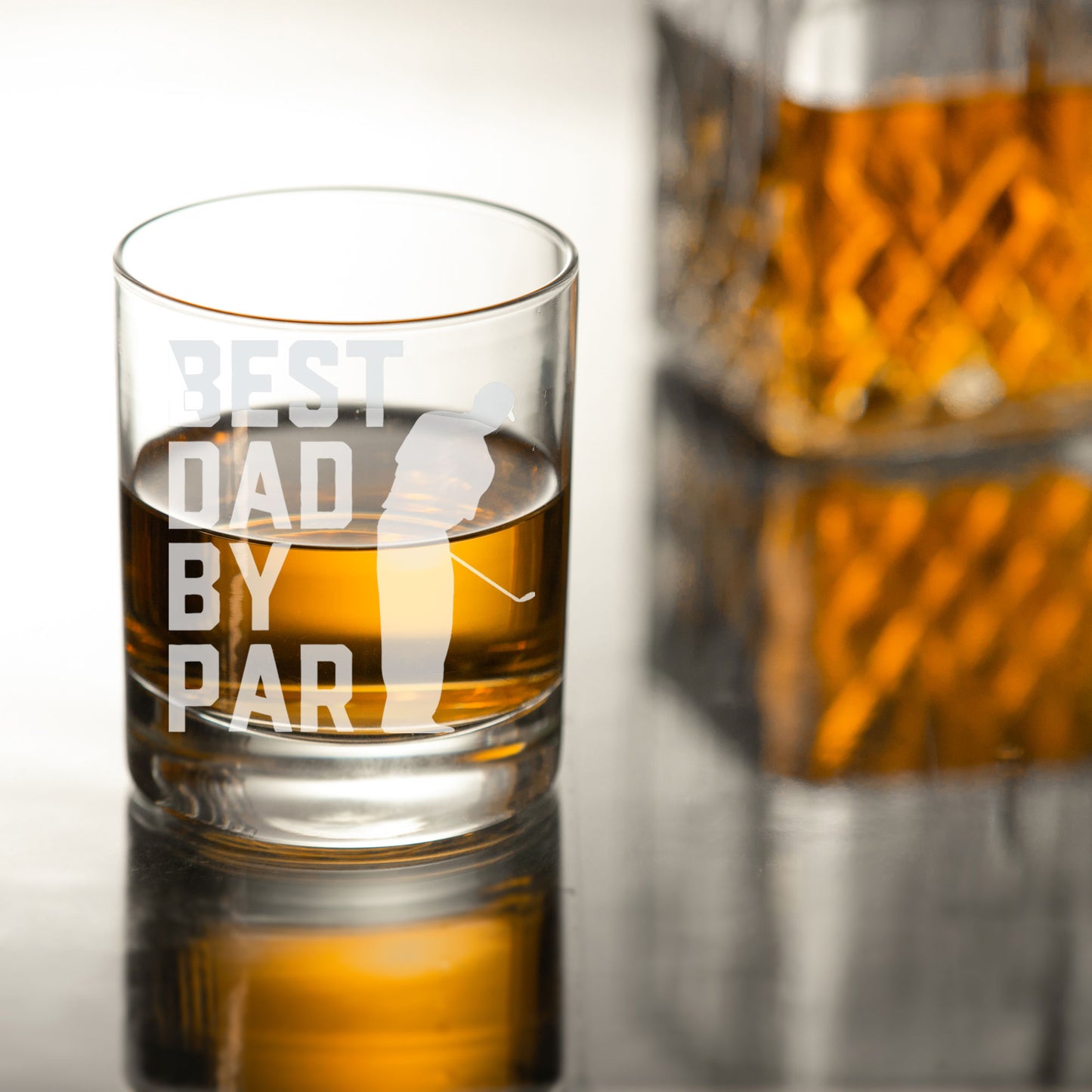 Best Dad By Par Engraved Whisky Glass and/or Coaster Set  - Always Looking Good -   