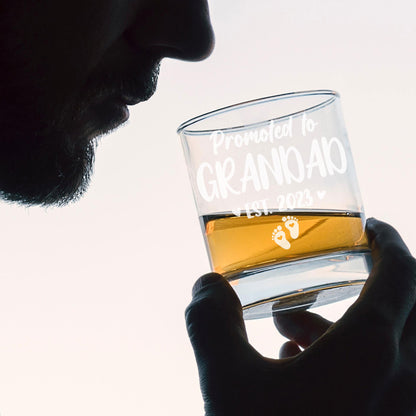 Pregnancy Announcement Gift “Promoted To......” Engraved Whisky Glass