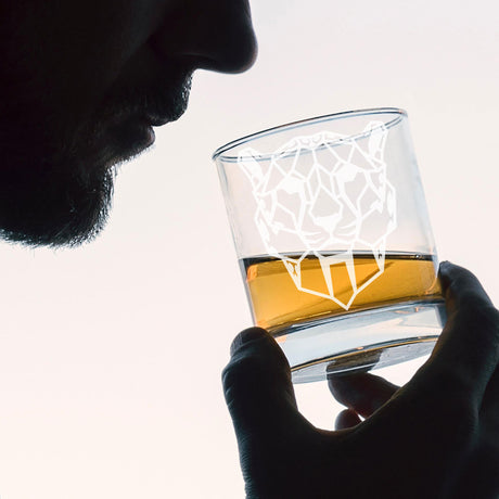 Cheetah Engraved Whisky Glass  - Always Looking Good -   