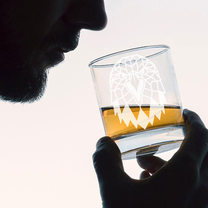 Whisky Glass Engraved with Eagle   - Always Looking Good -   