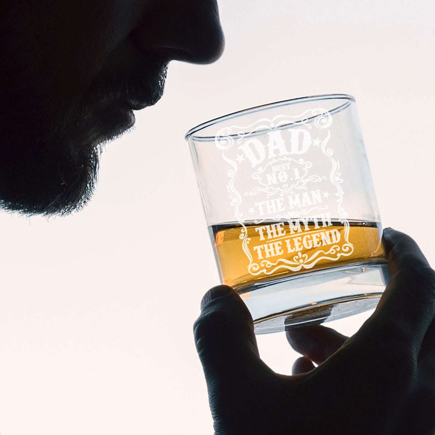 Dad The Man The Myth The Legend Engraved Whisky Glass and/or Coaster Set  - Always Looking Good -   