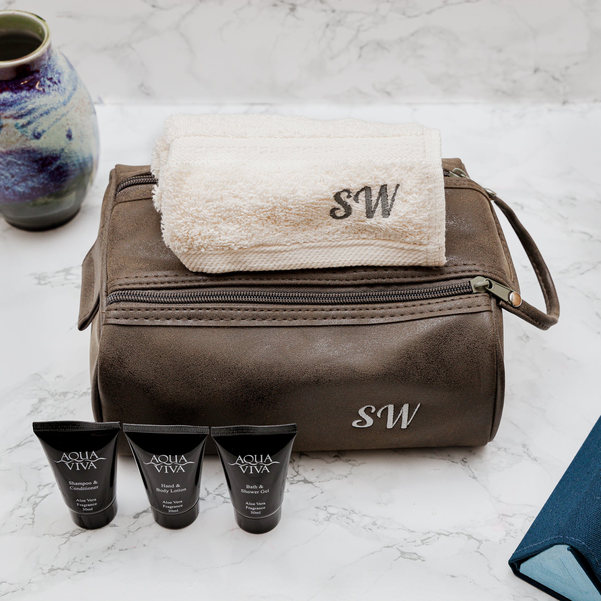 Personalised Men's Wash Bag Filled With Men's Toiletries  - Always Looking Good -   