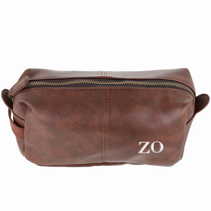 Personalised Leather Wash Bags for Men NU Leather Toiletry Bag