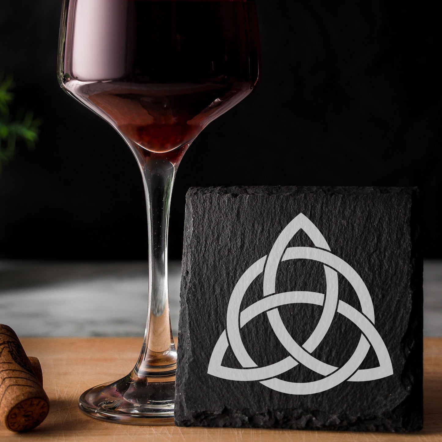 Celtic Knot Irish Engraved Wine Glass and/or Coaster Set  - Always Looking Good - Square Coaster Only  