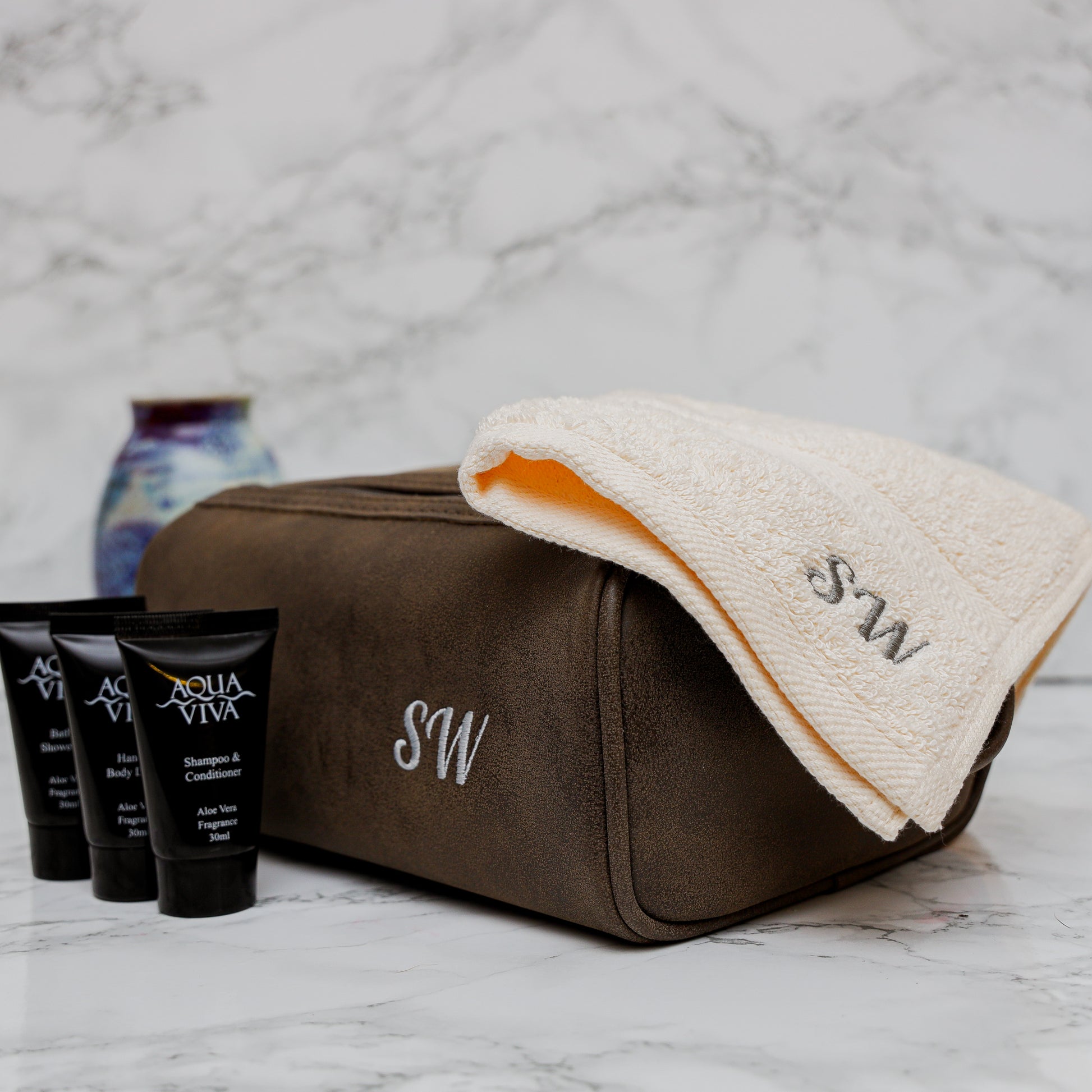 Personalised Men's Wash Bag Filled With Men's Toiletries  - Always Looking Good -   