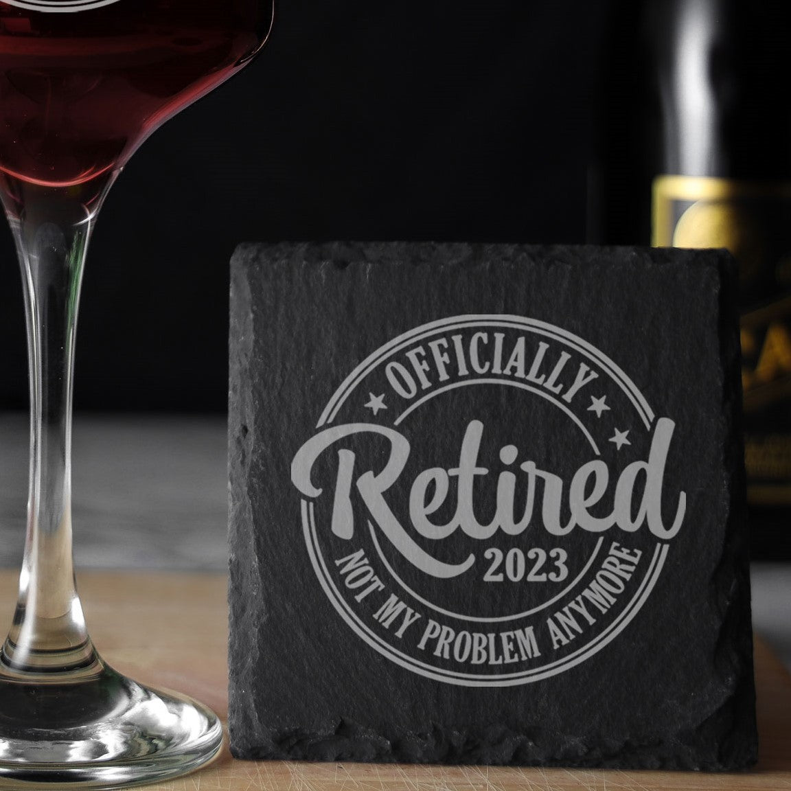 Officially Retired Engraved Whisky Glass and/or Coaster Set  - Always Looking Good - Square Coaster Only  