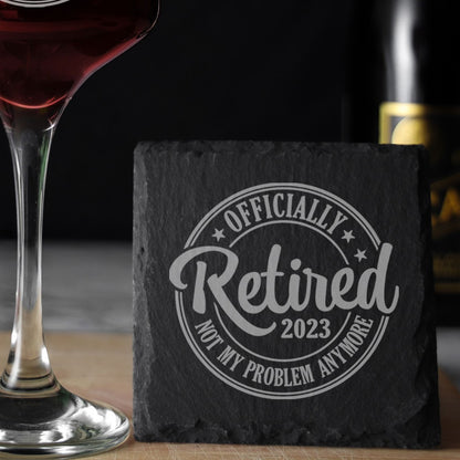 Retirement Wine Glass Gift - Engraved Wine Glass and/or Coaster
 - Always Looking Good -   