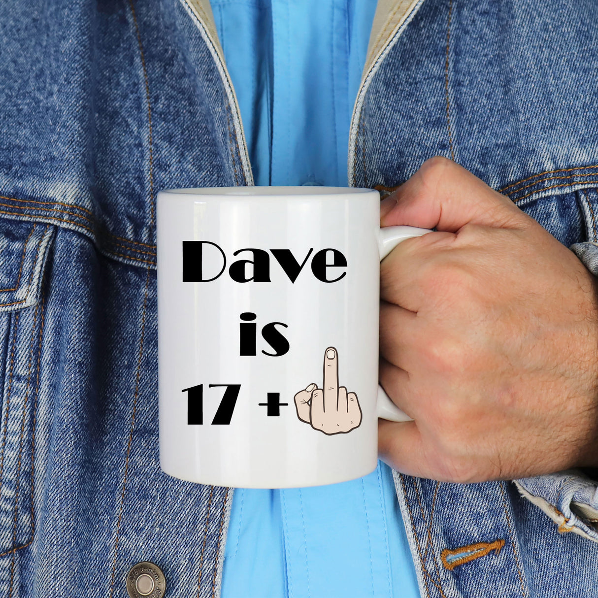 Personalised Middle Finger Birthday Ceramic Mug – Funny Gift Any Age