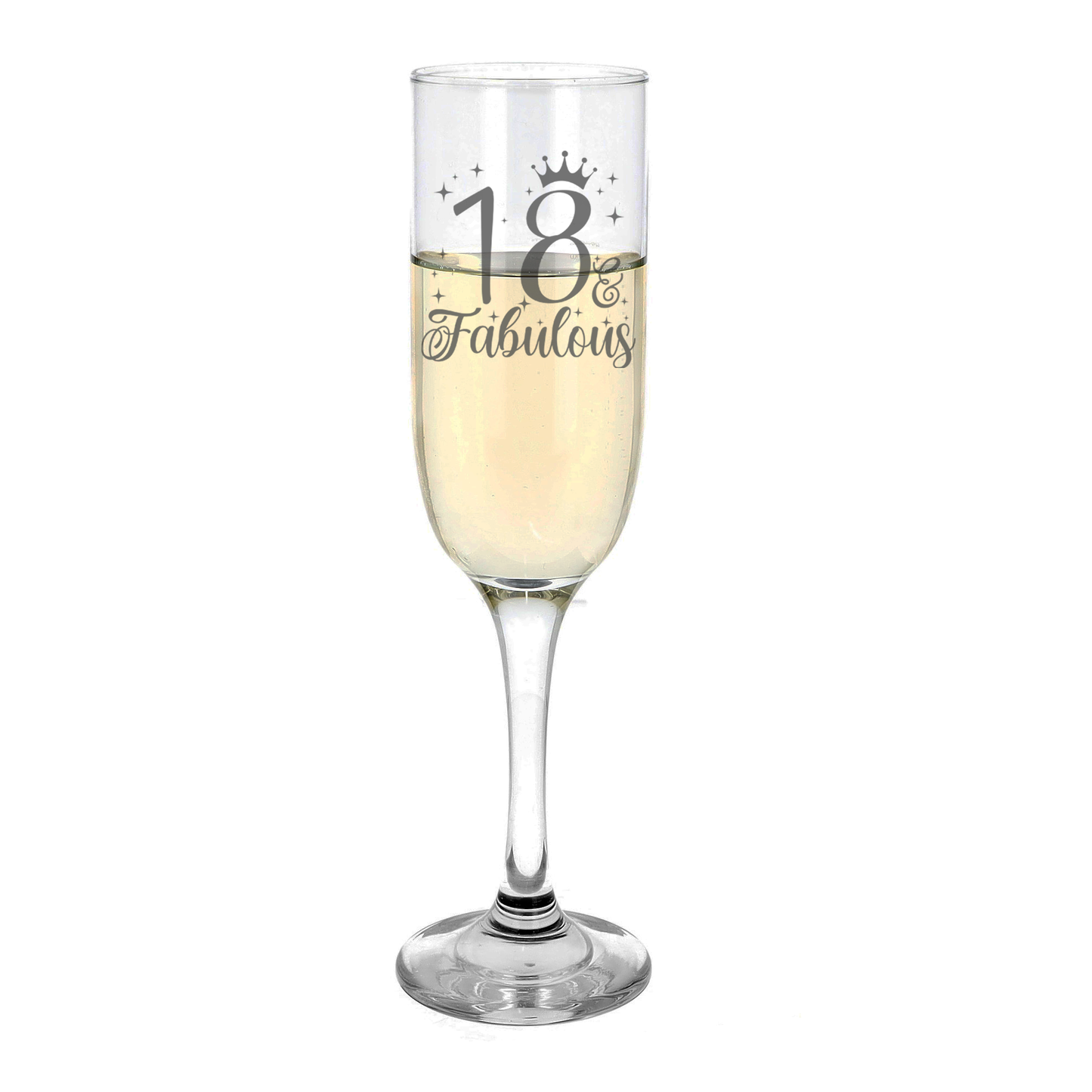 18 & Fabulous Engraved Champagne Glass and/or Coaster Set  - Always Looking Good - Champagne Glass On Its Own  