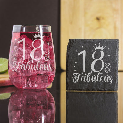 AGE & Fabulous Gifts - Engraved Gin Glass & Coaster For Birthday (18-100)
- Always Looking Good -   