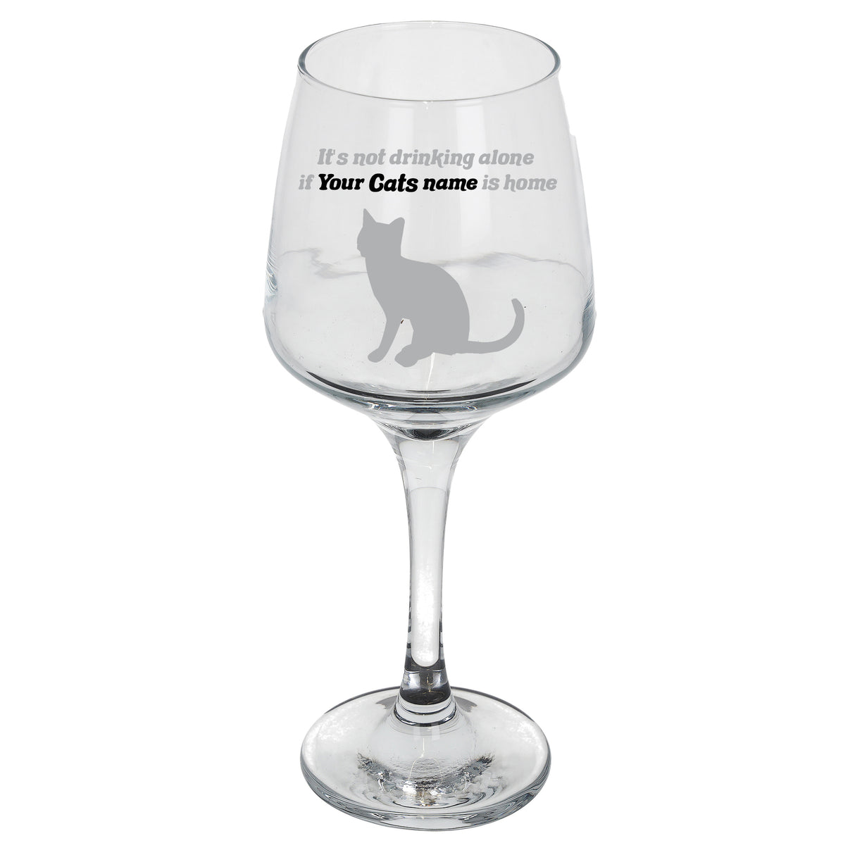 Engraved Personalised Cat Lover Wine Glass Gift