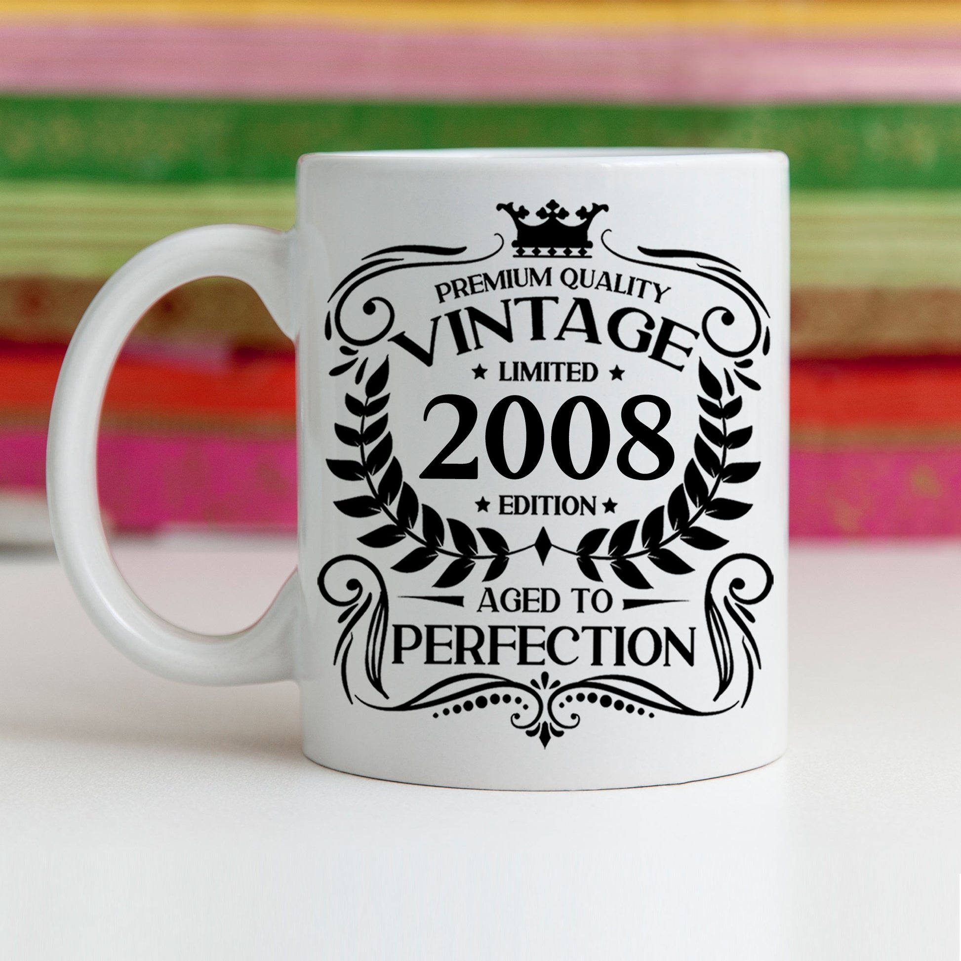 Personalised Vintage 2008 Mug and/or Coaster  - Always Looking Good - Mug On Its Own  