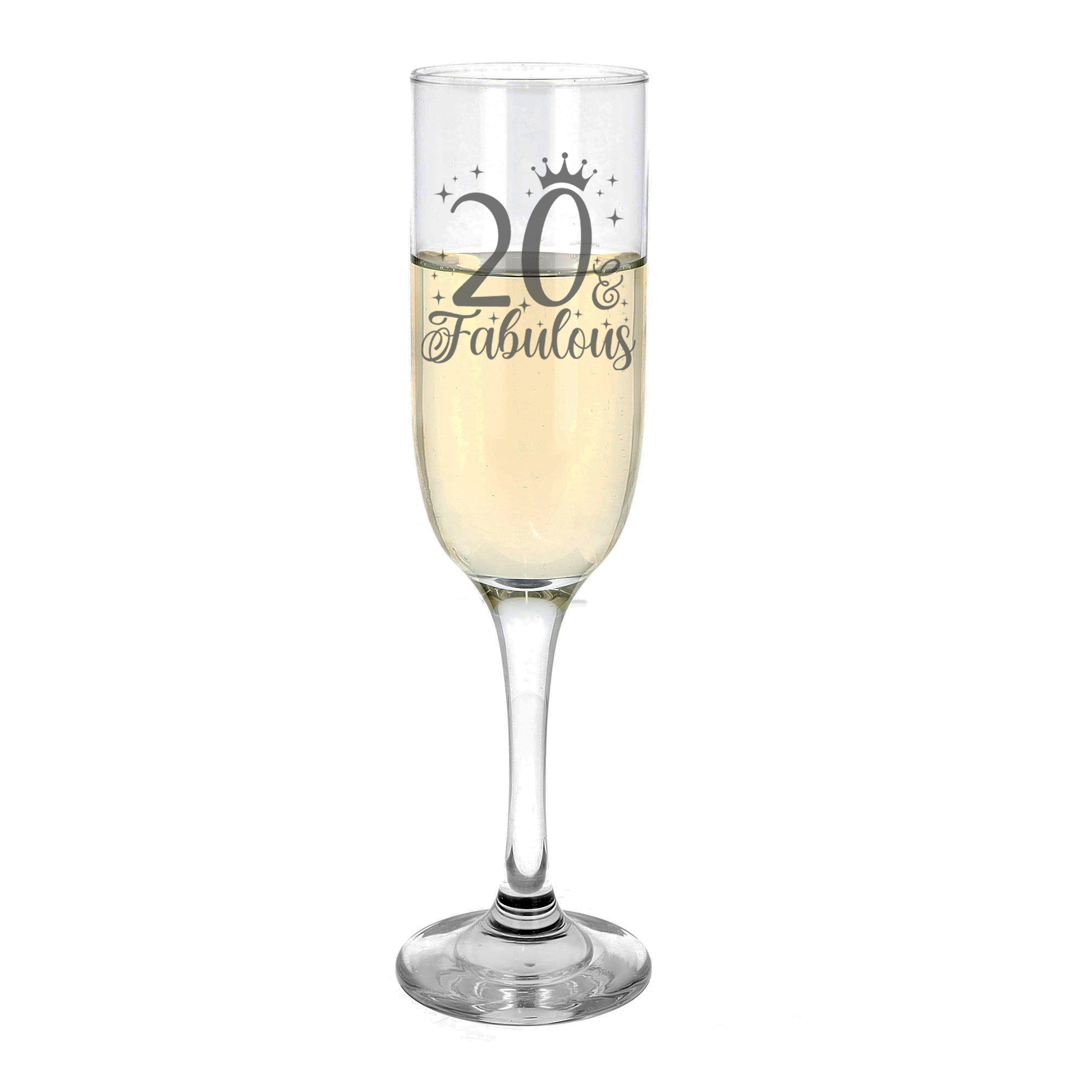 20 & Fabulous Engraved Champagne Glass and/or Coaster Set  - Always Looking Good -   