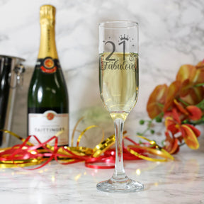 AGE & Fabulous Gifts - (18-100) Age Engraved Champagne Glass and/or Coaster
  - Always Looking Good - Glass & Square Coaster Set  