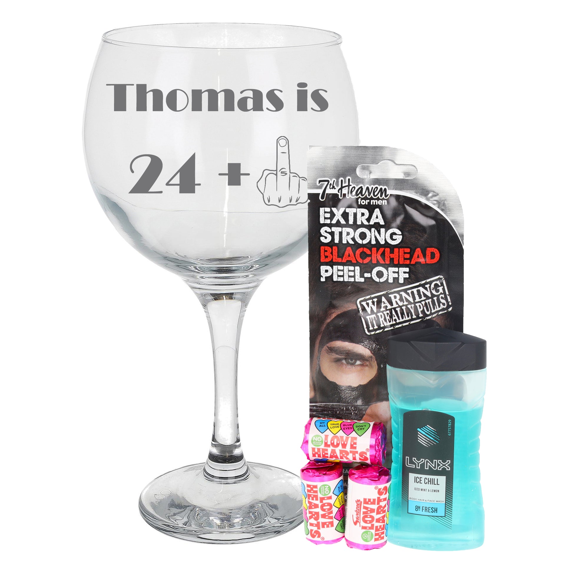 Personalised Engraved Middle Finger Funny Birthday Gin Glass Gift  - Always Looking Good - Gin Glass & Mens Pamper  