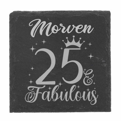 AGE & Fabulous Gifts - Engraved Gin Glass & Coaster For Birthday (18-100)
