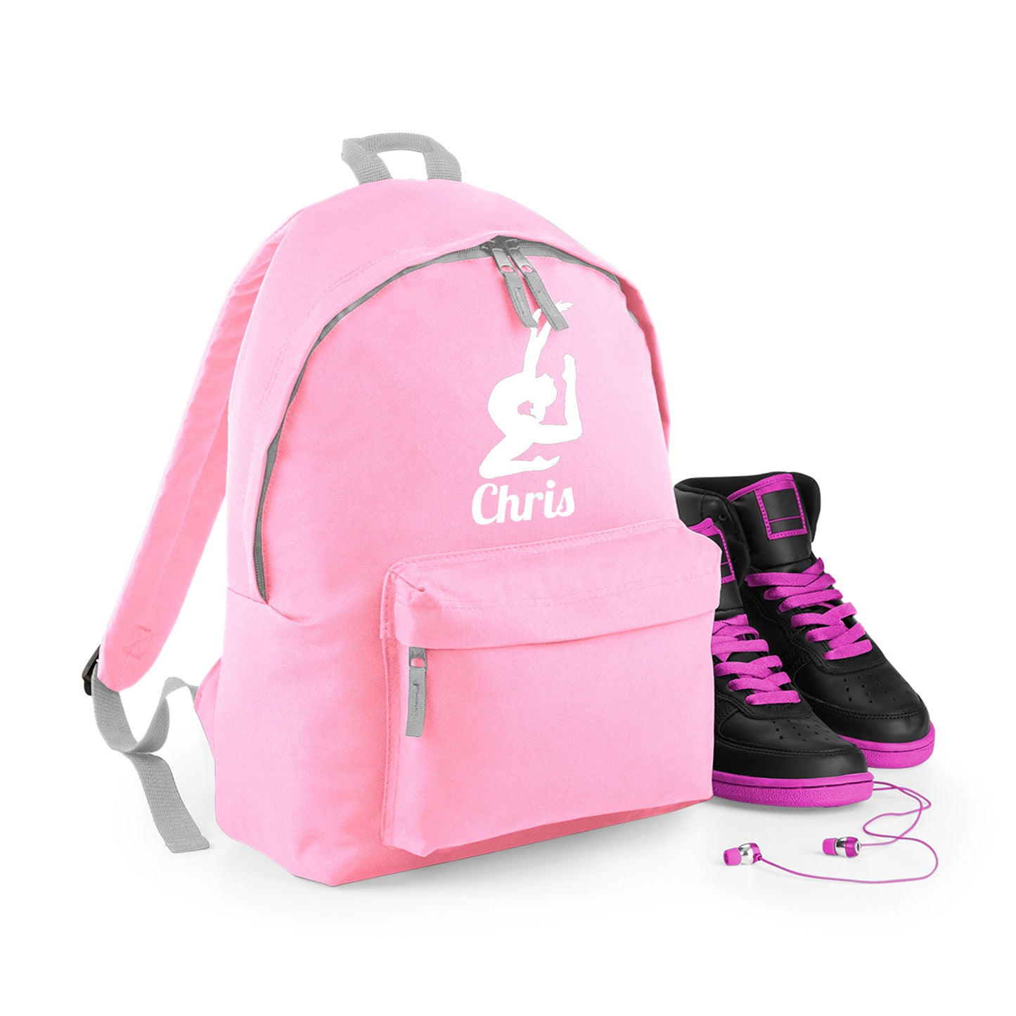 Personalised Gymnast Stretching Design Rucksack Bag with Childs Name