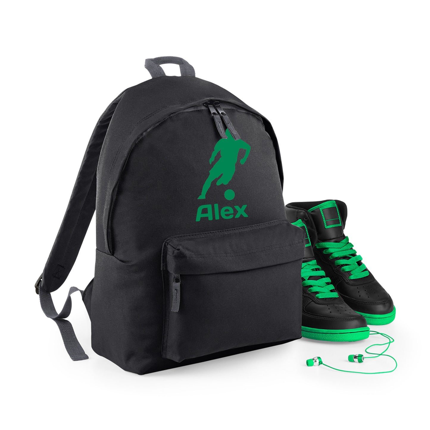 Personalised Footballer Design Backpack Kids Rucksack with Name