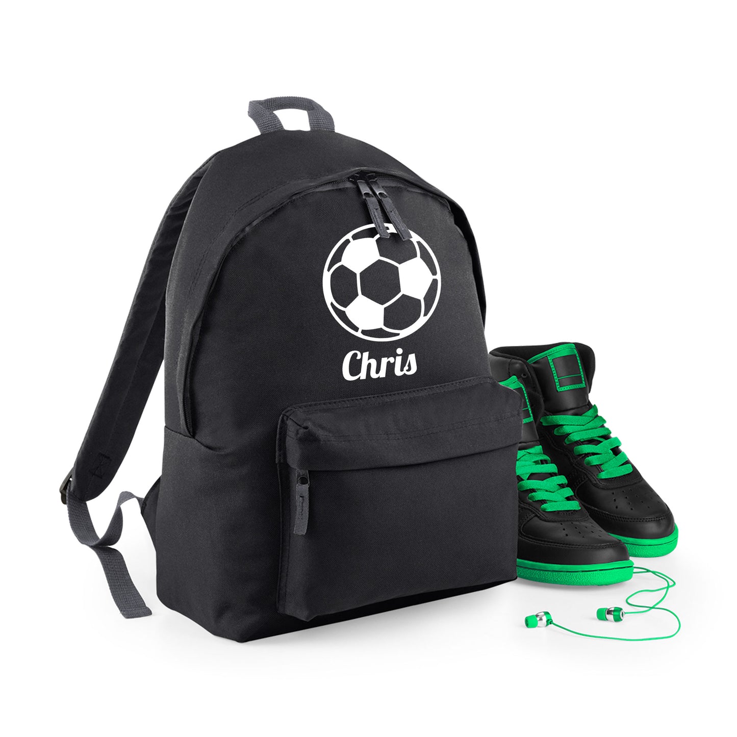 Personalised Football Ball Design Backpack, Kids Rucksack with Name