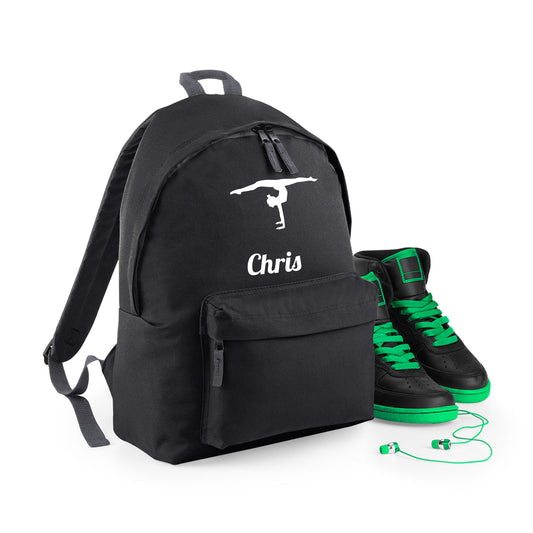 Personalised Gymnast Handstand Design Backpack Bag with Kids Name
