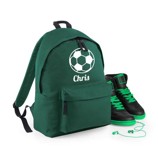 Personalised Football Ball Design Backpack, Kids Rucksack with Name