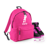 Personalised Girl Footballer Backpack | Kids School Bag with Name