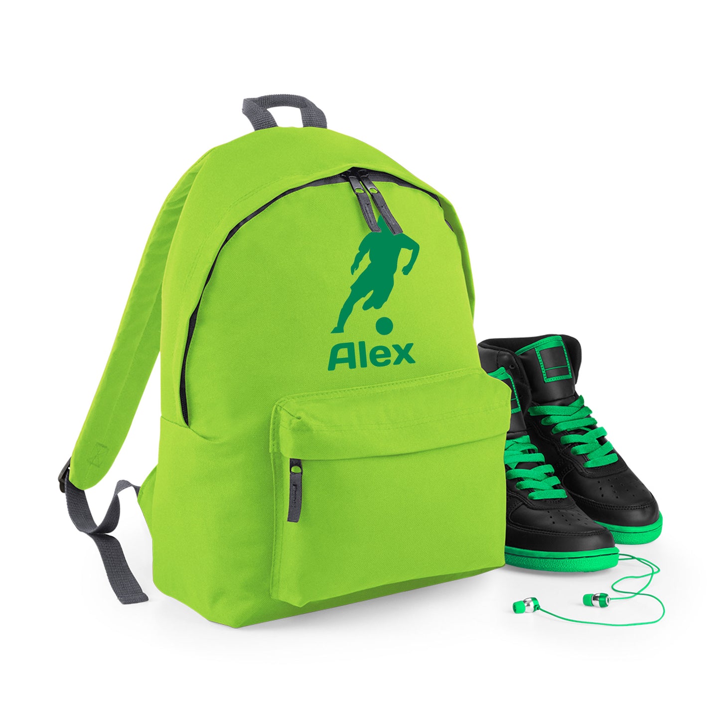 Personalised Footballer Design Backpack Kids Rucksack with Name