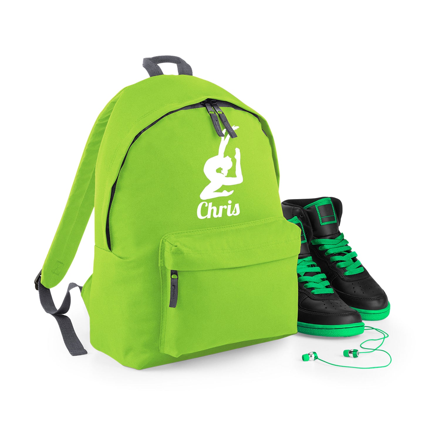 Personalised Gymnast Stretching Design Rucksack Bag with Childs Name