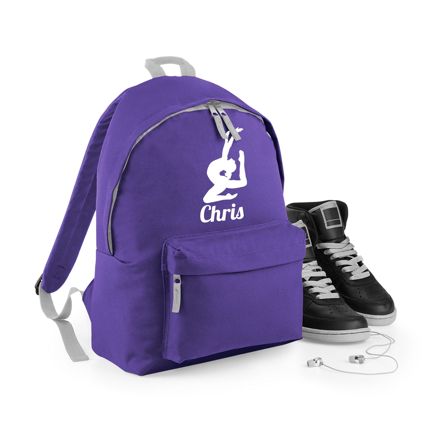 Personalised Gymnast Stretching Design Rucksack Bag with Childs Name