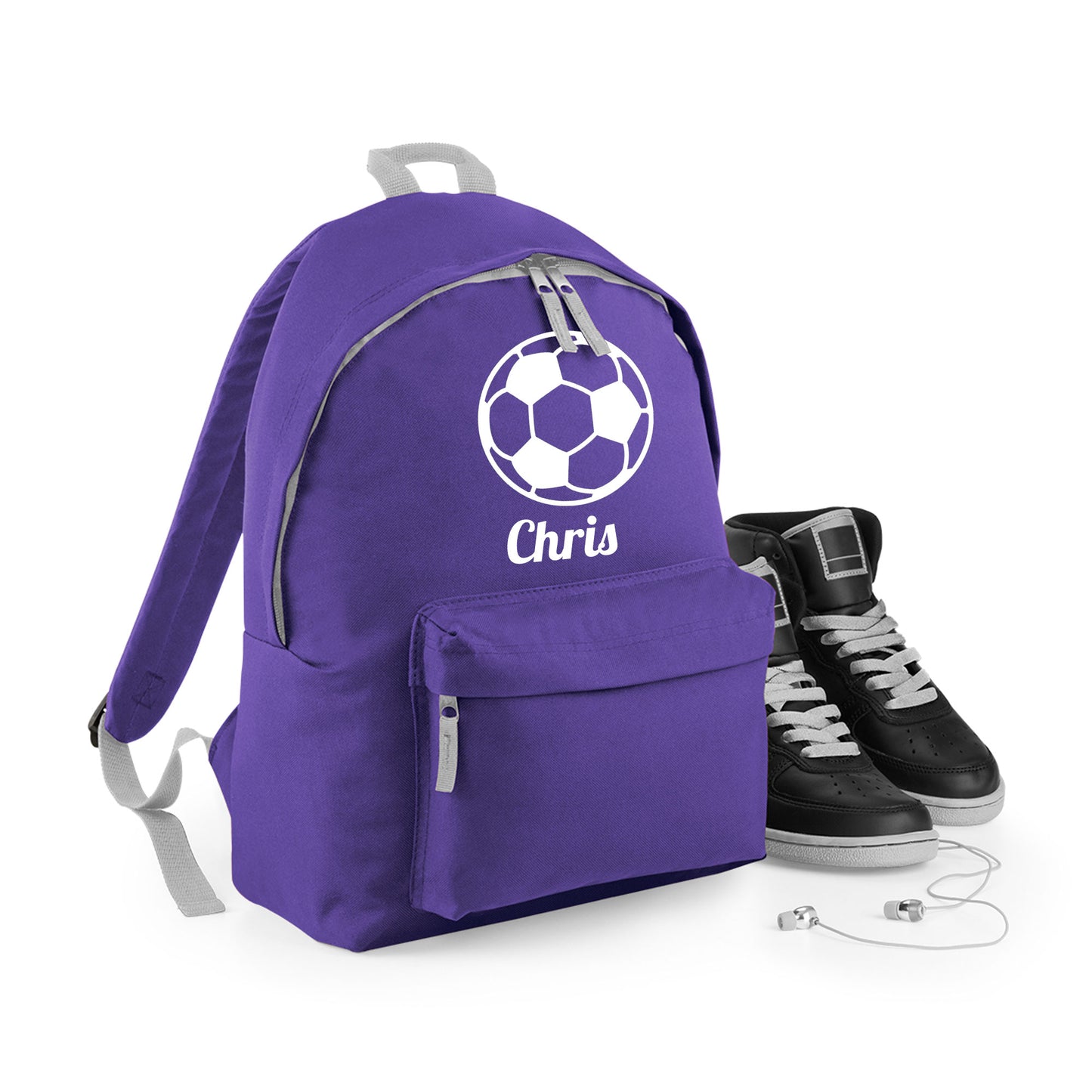 Personalised Football Ball Design Backpack, Kids Rucksack with Name