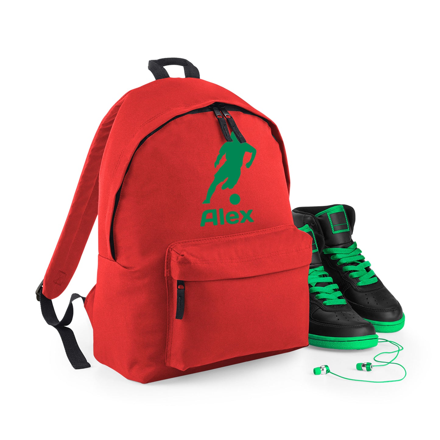 Personalised Footballer Design Backpack Kids Rucksack with Name