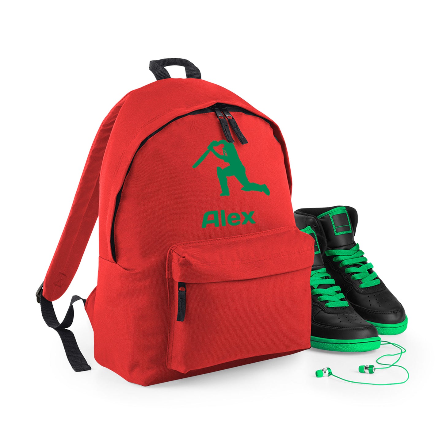 Personalised Cricket Backpack, Kids Rucksack with Name & Design