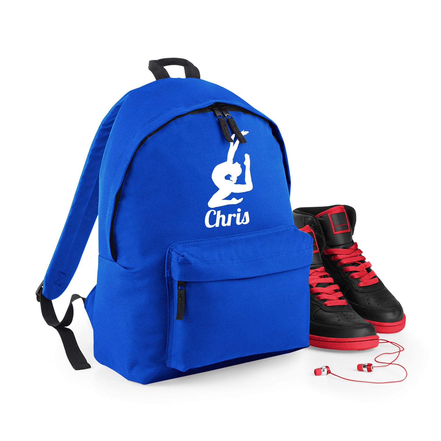 Personalised Gymnast Stretching Design Rucksack Bag with Childs Name