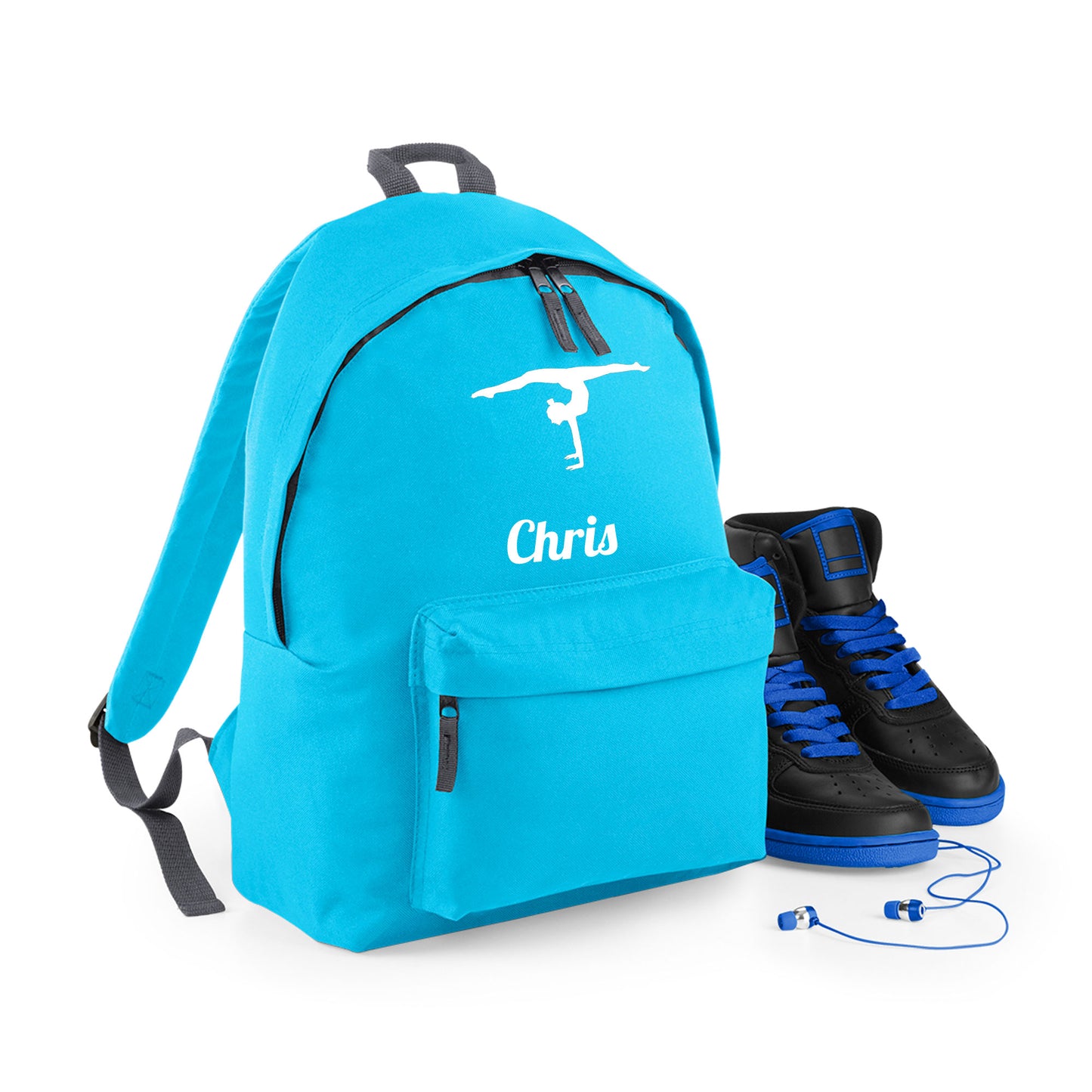 Personalised Gymnast Handstand Design Backpack Bag with Kids Name