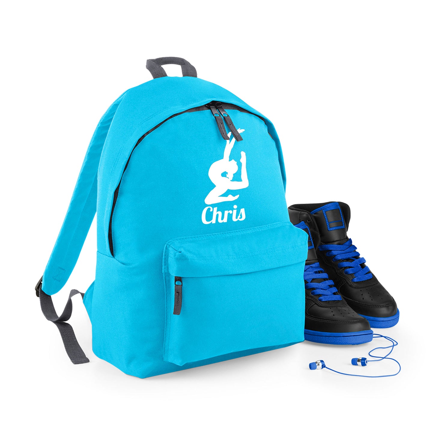 Personalised Gymnast Stretching Design Rucksack Bag with Childs Name