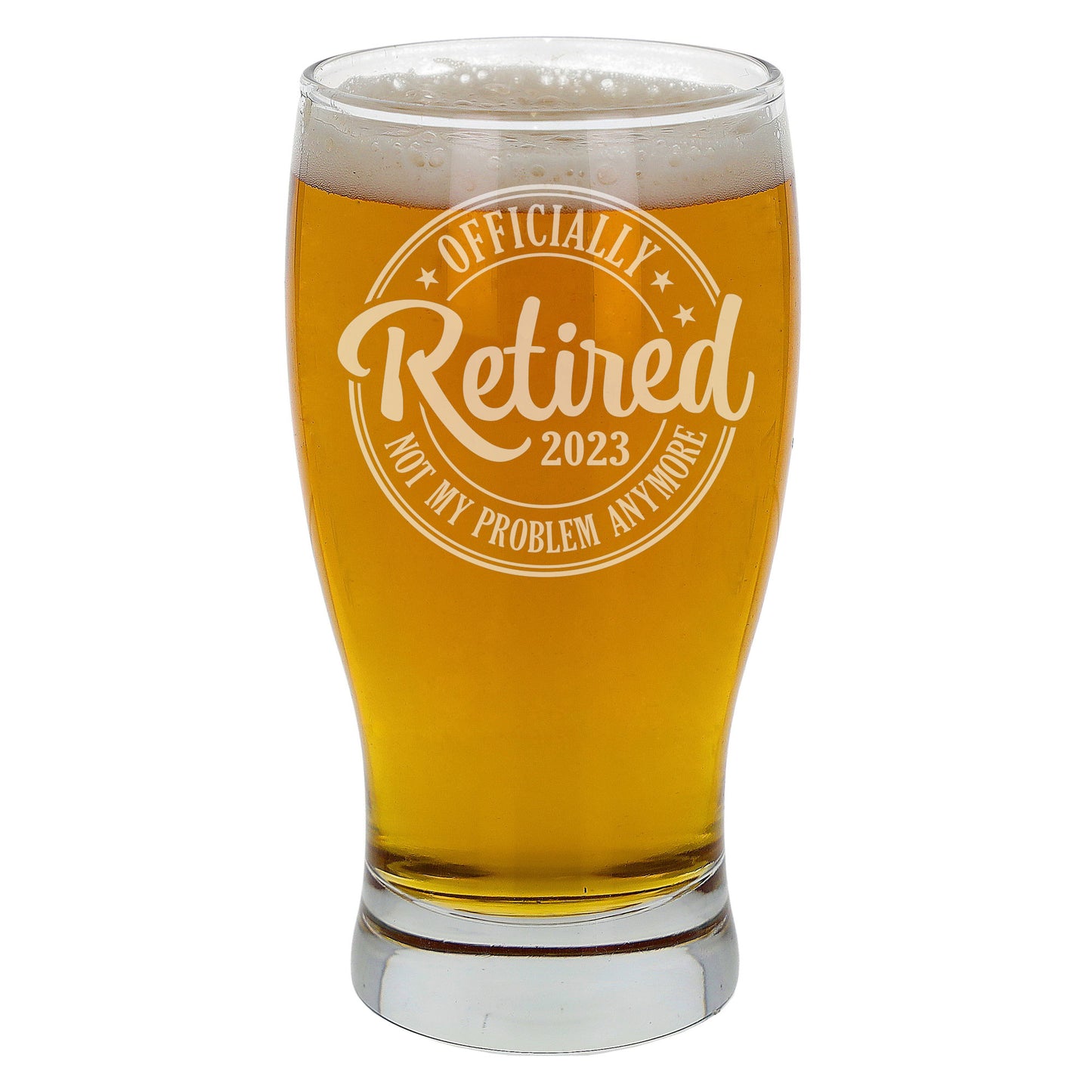 Officially Retired Engraved Beer Glass and/or Coaster Set  - Always Looking Good -   
