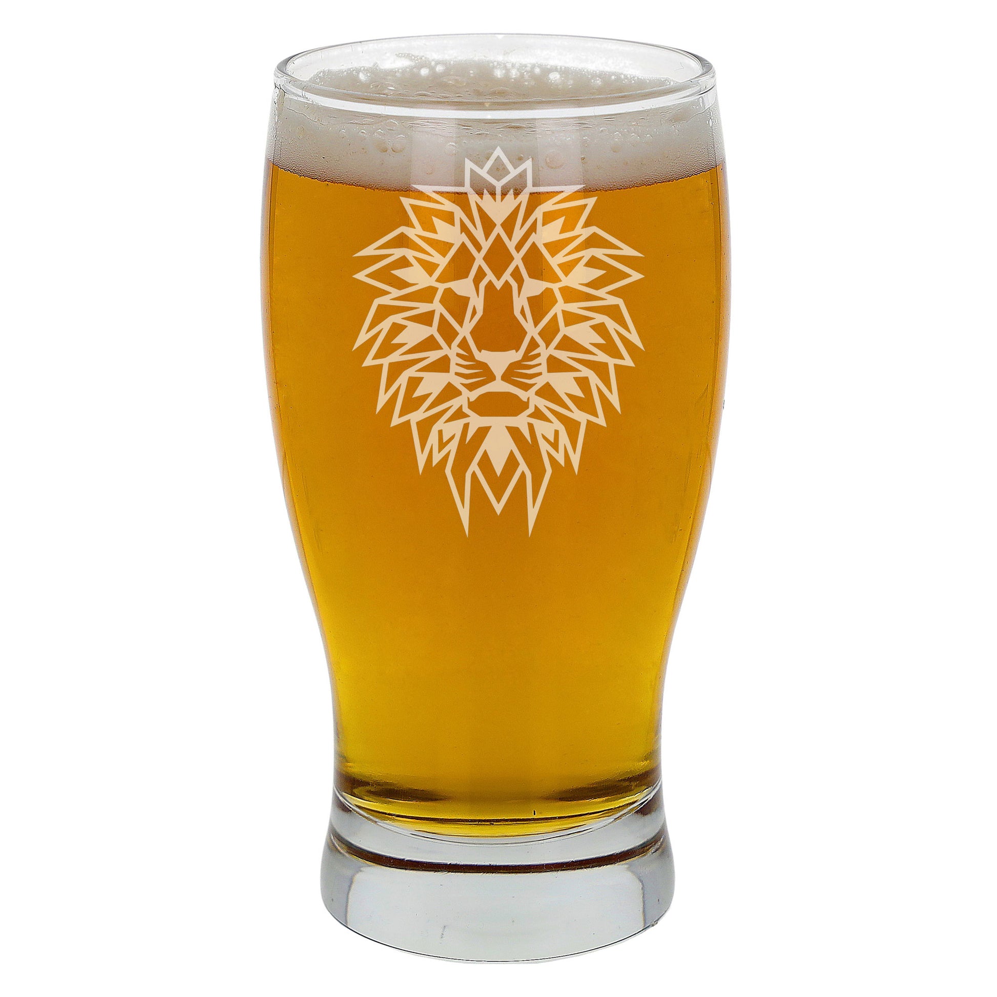 Lion Engraved Beer Pint Glass  - Always Looking Good -   