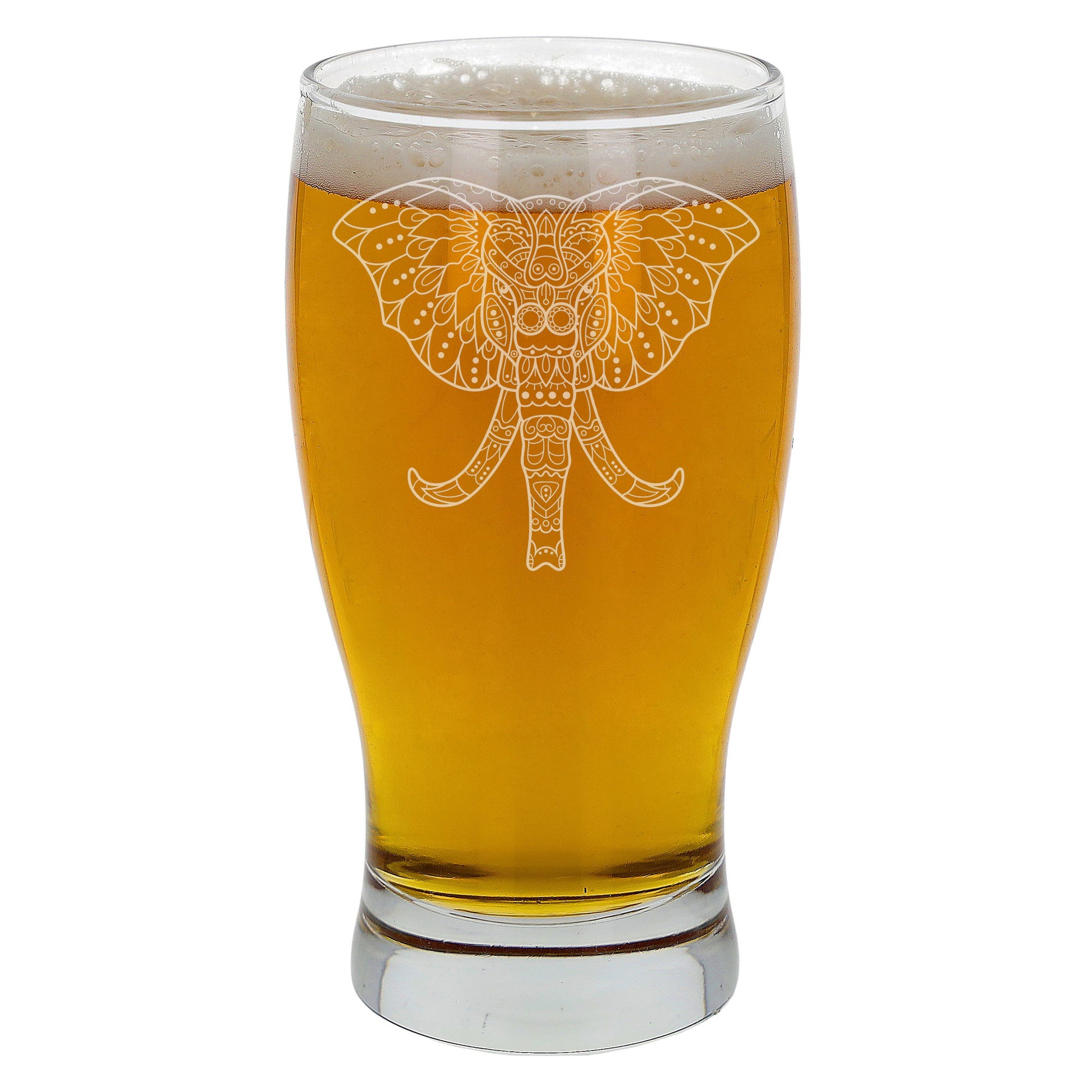 Elephant Mandala Engraved Beer Glass and/or Coaster Set  - Always Looking Good -   