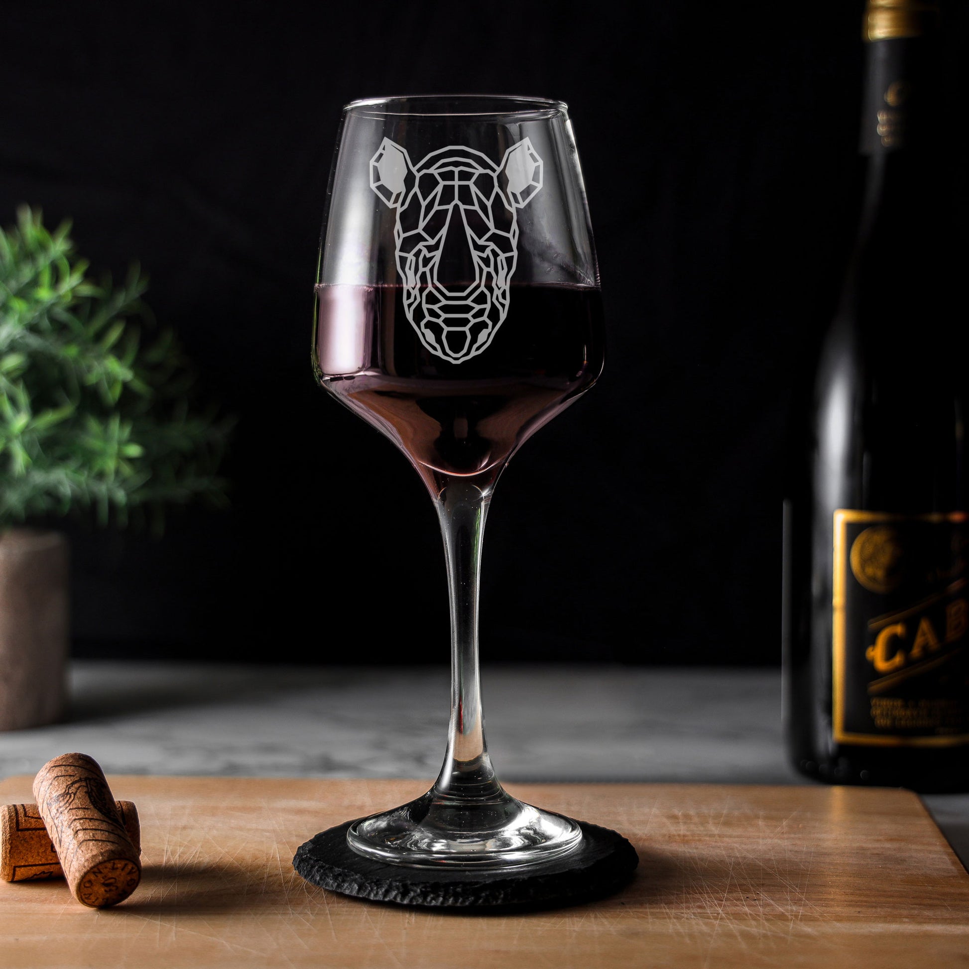 Rhino Engraved Wine Glass  - Always Looking Good -   