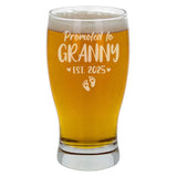 Promoted To Engraved Pint Glass – Baby Announcement Gift