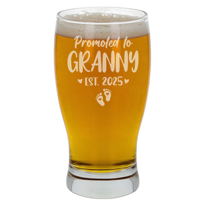 Baby Announcement Gift “Promoted To…” Engraved Pint Glass