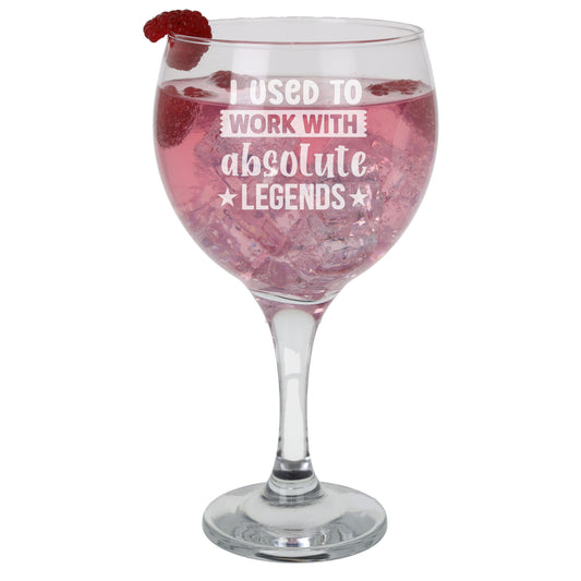 I Used to Work with Legends Engraved Goblet Gin Glass & Coaster Set