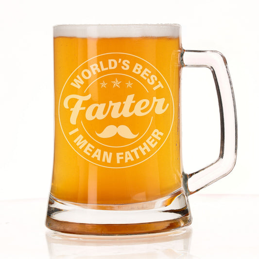 Personalised 500ml Beer Tankard for Dad - Engraved Gift for Men