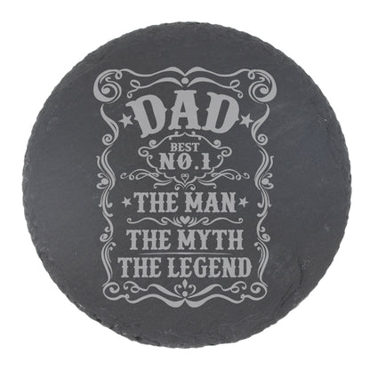 Dad The Man The Myth The Legend Engraved Whisky Glass and/or Coaster Set  - Always Looking Good -   