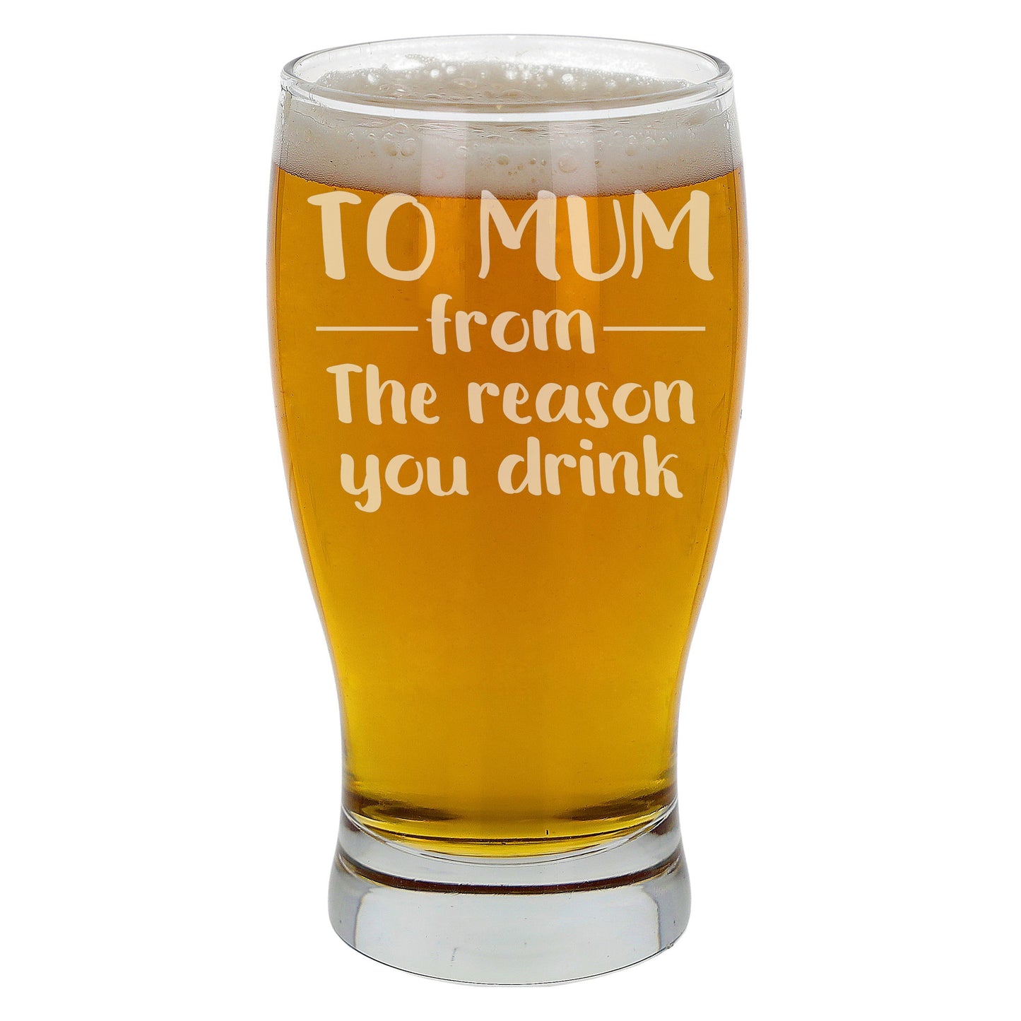 From The Reason You Drink Engraved Pint Glass Gift for Parents, Partners Etc