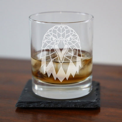 Whisky Glass Engraved with Eagle   - Always Looking Good -   